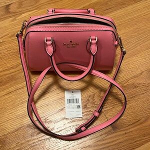 Kate Spade blossom pink saffiano leather duffle cb - like new / great condition